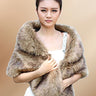 Light Brown Thick Collar Faux Fur Wedding Shawl