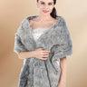 Soft Women's Grey gradient Long-pile Faux fur Cape