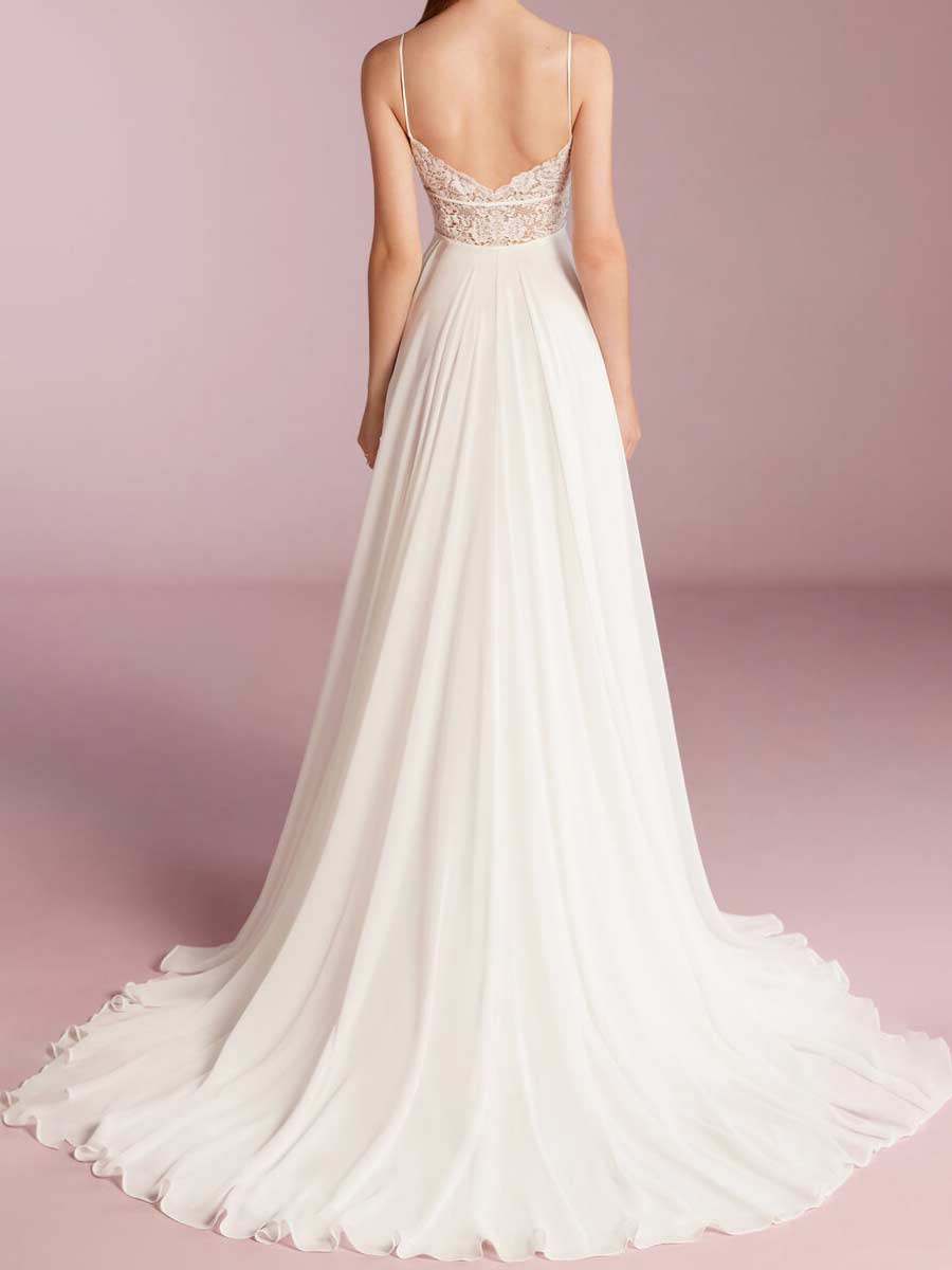2024 A Line V Neck Halter Top Wedding Dresses White / US:10-12 2024 A Line V Neck Halter Top Wedding Dresses White / US:10-12