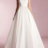 Satin A-Line High Neck Sleeveless Wedding Dress
