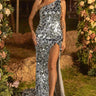 Glittering Silver Sequined Mermaid Rustic Wedding Dress