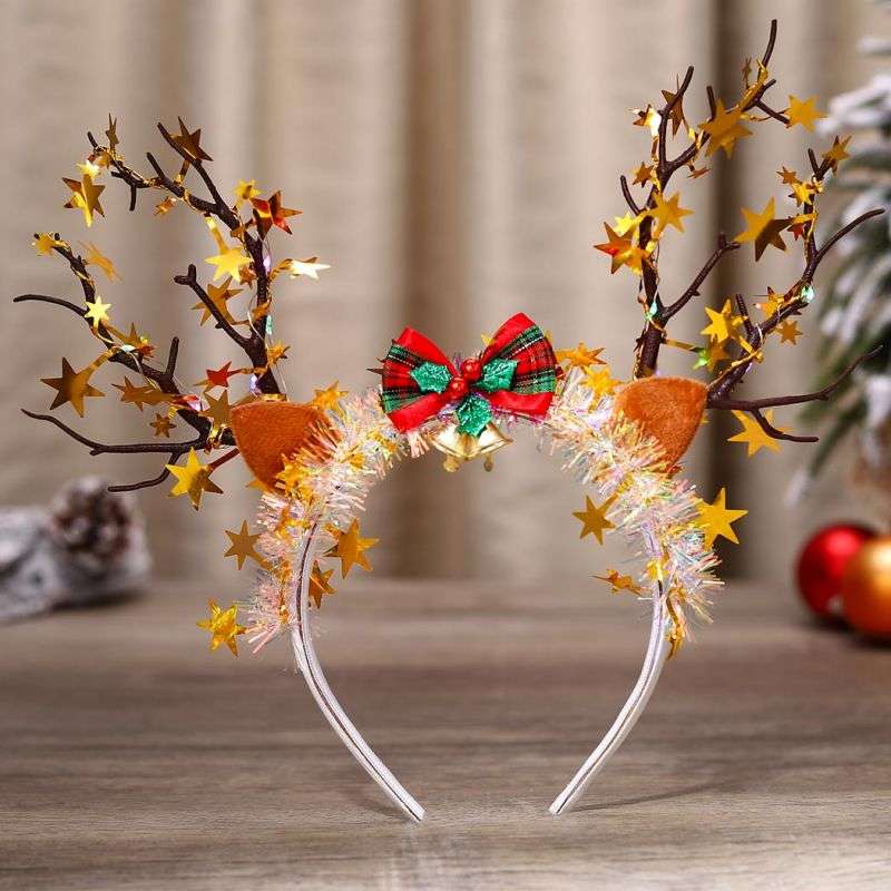 Weihnachts-LED-Stirnbänder mit Rentiergeweih 