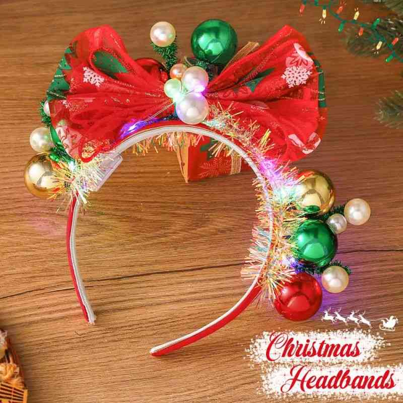 Christmas LED Balls Bowknot Headbands