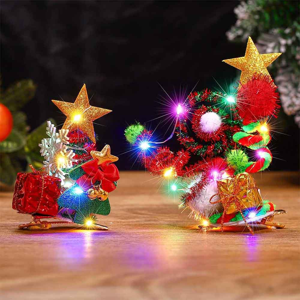 Weihnachtsbaum LED dekorative Haarnadeln Winter Urlaub Party HP010