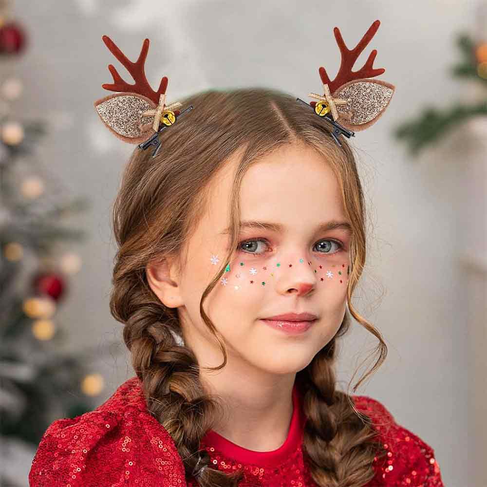 Christmas Hair Clips Xmas Reindeer Antlers Ears Hair Clip HP016