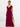 Wine Burgundy Bridesmaid Dresses Chiffon V Neck High Split