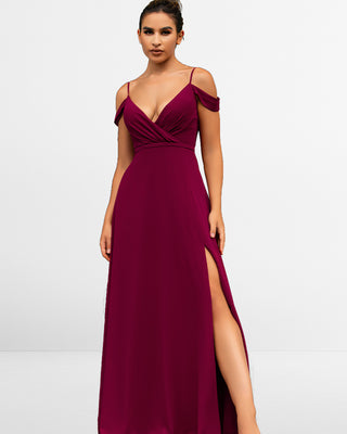 2025 Wine V-Neck Burgundy Chiffon Bridesmaid Dresses Burgundy / 14 2025 Wine V-Neck Burgundy Chiffon Bridesmaid Dresses Burgundy / 14