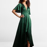 Emerald Green Satin Maxi Bridesmaid Dress