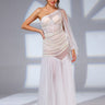 Beaded Pearl Wedding Dress bodice Tulle Single Long Sleeve