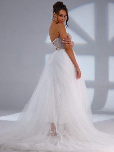 Sweetheart Neck Strapless Tulle Dress with Bow Sunset Plus Size