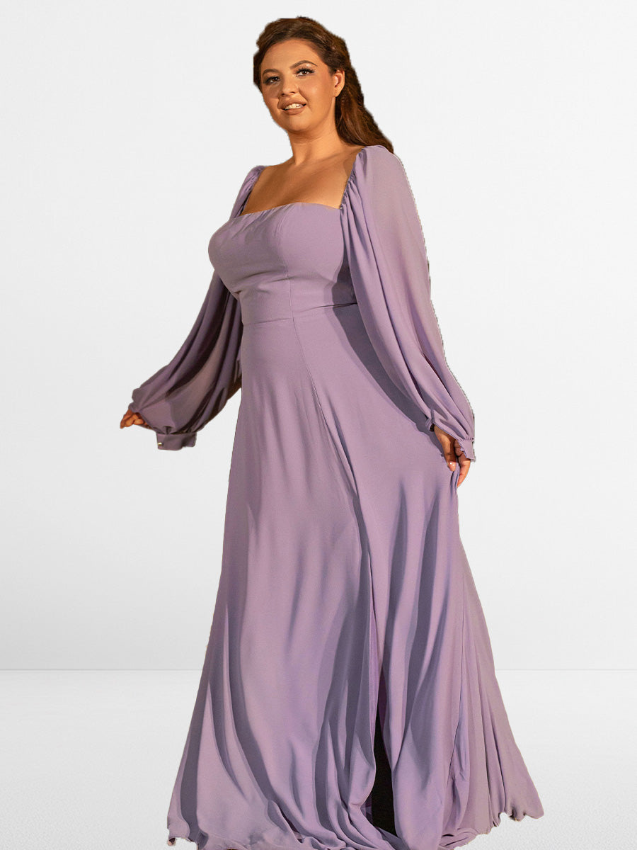 plus size lavender dress Purple Bridesmaid Dresses Long Sleeves Lavender / 18 Romantic A-Line Lace Square Color:M-Dark Navy GL-08.06.25 making every dance