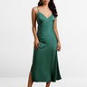 Ming Green Satin Midi Bridesmaid Dress