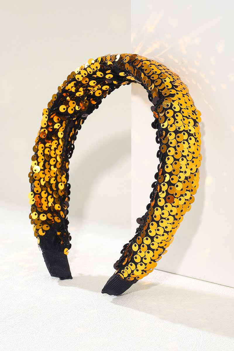 African Gold Sequin Hairband Wedding Party Glitter Hair Bands
