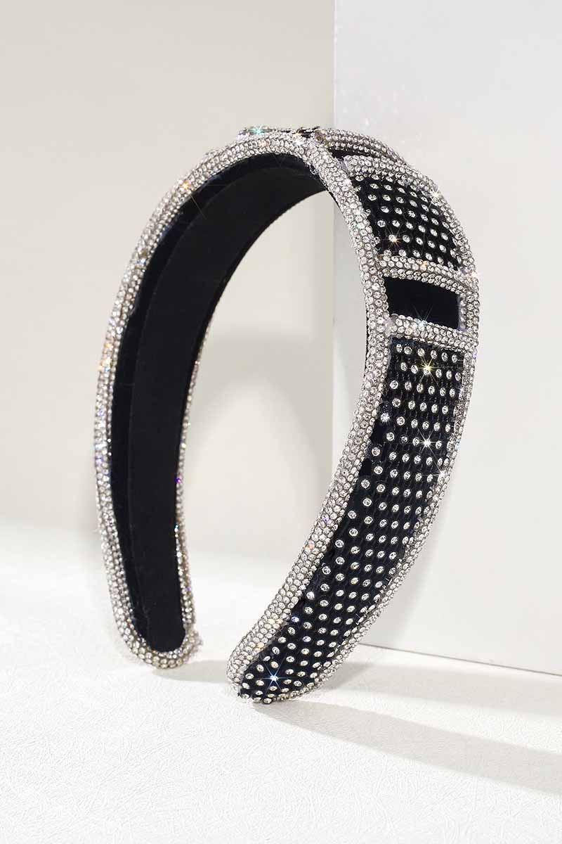 2023 Schwarze Strass-Stirnbänder, breite Kristall-Haarbänder, Hochzeitsaccessoires