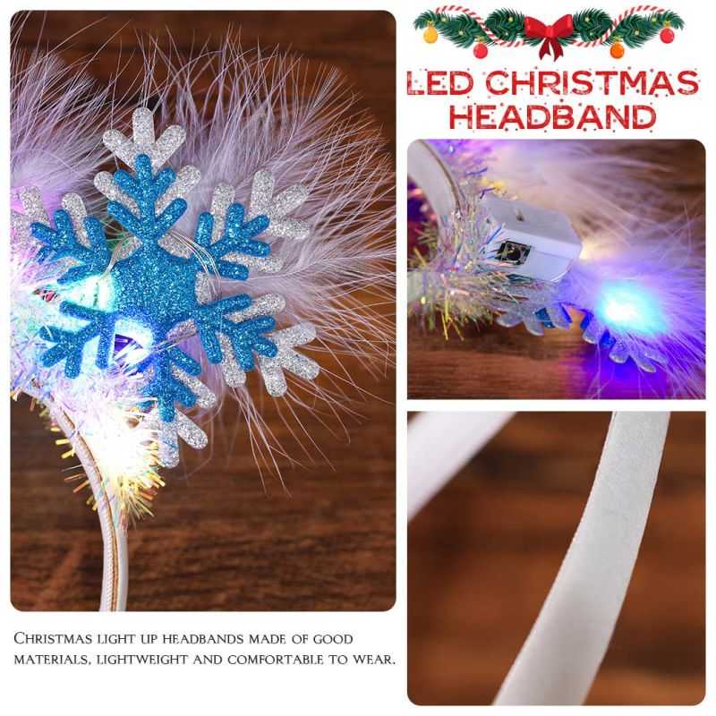 Weihnachts-LED-Feder-leuchtende Stirnbänder 