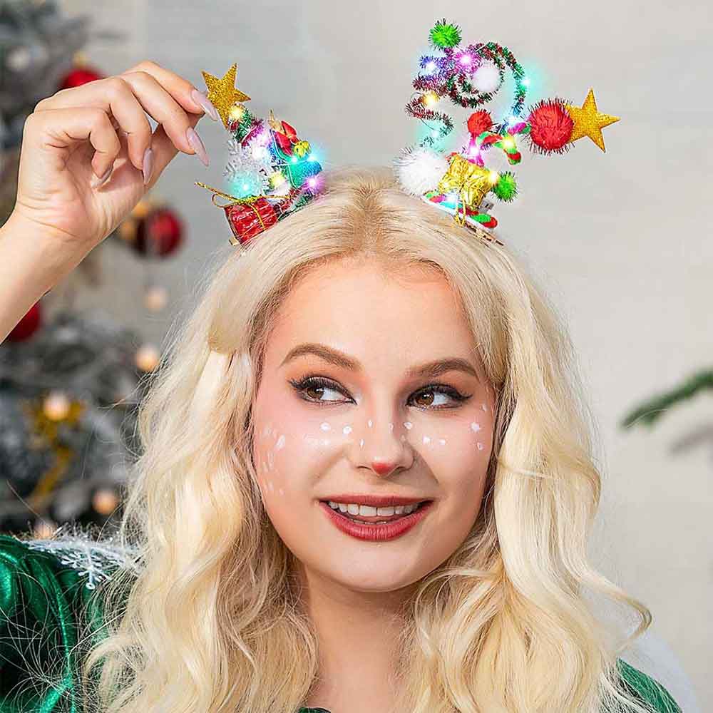 Christmas Tree  LED Decorative Hair Pins Winter Holiday Party HP010