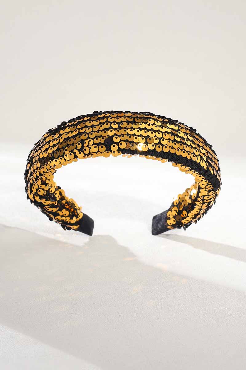 African Gold Sequin Hairband Wedding Party Glitter Hair Bands