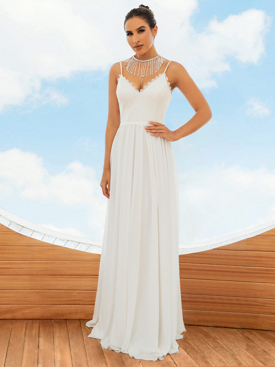 Cheap A Line Wedding Dresses Chiffon Sleeveless Casual BRIDALVENUS Cheap A Line Wedding Dresses Chiffon Sleeveless Casual BRIDALVENUS
