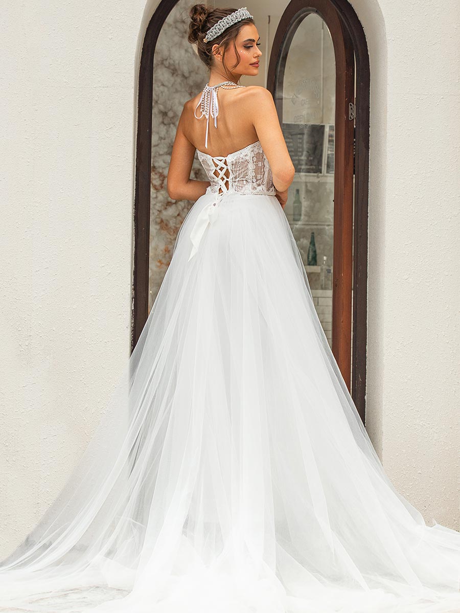 sweetheart neckline princess wedding dress Sweetheart Neckline Princess Wedding Dress Tulle A-line White / Customization