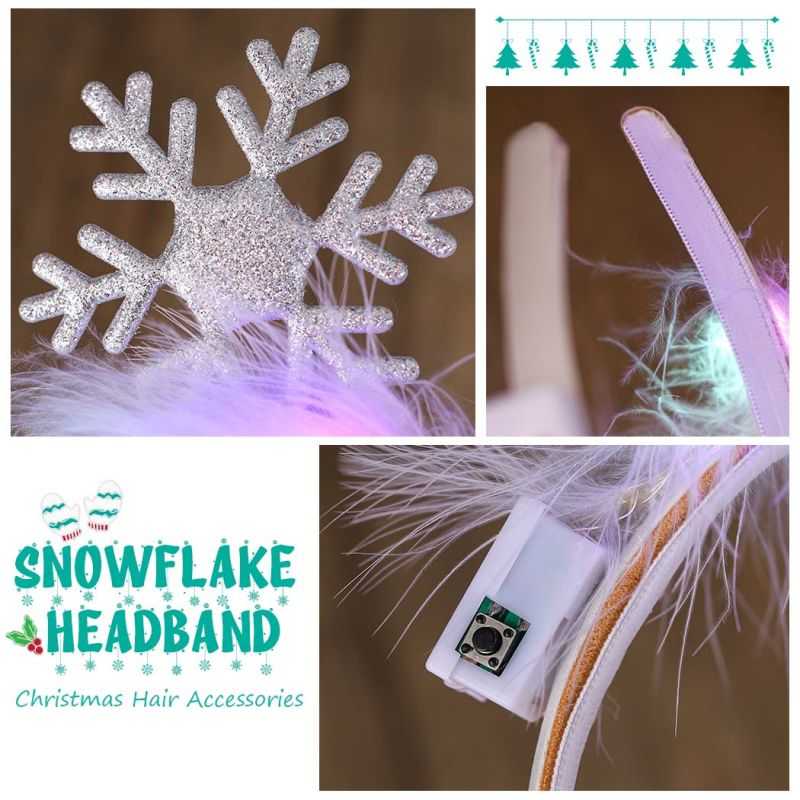 Weihnachten leuchtende LED-Schneeflocken-Stirnbänder