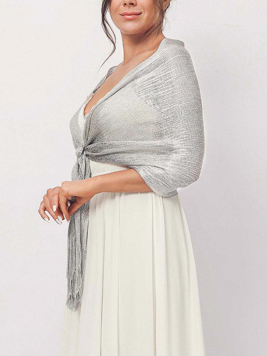 Chal de piel gris para novias, estola para invierno completo, chaqueta de piel gris para boda