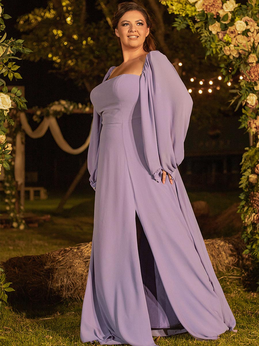 lavender bridesmaid dresses plus size Cicinia Plus Size Emulation Silk Bridesmaid Dresses with Sleeves, Lavender