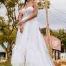 Strapless A-line High-low Petite rustic Tulle Wedding Dresses