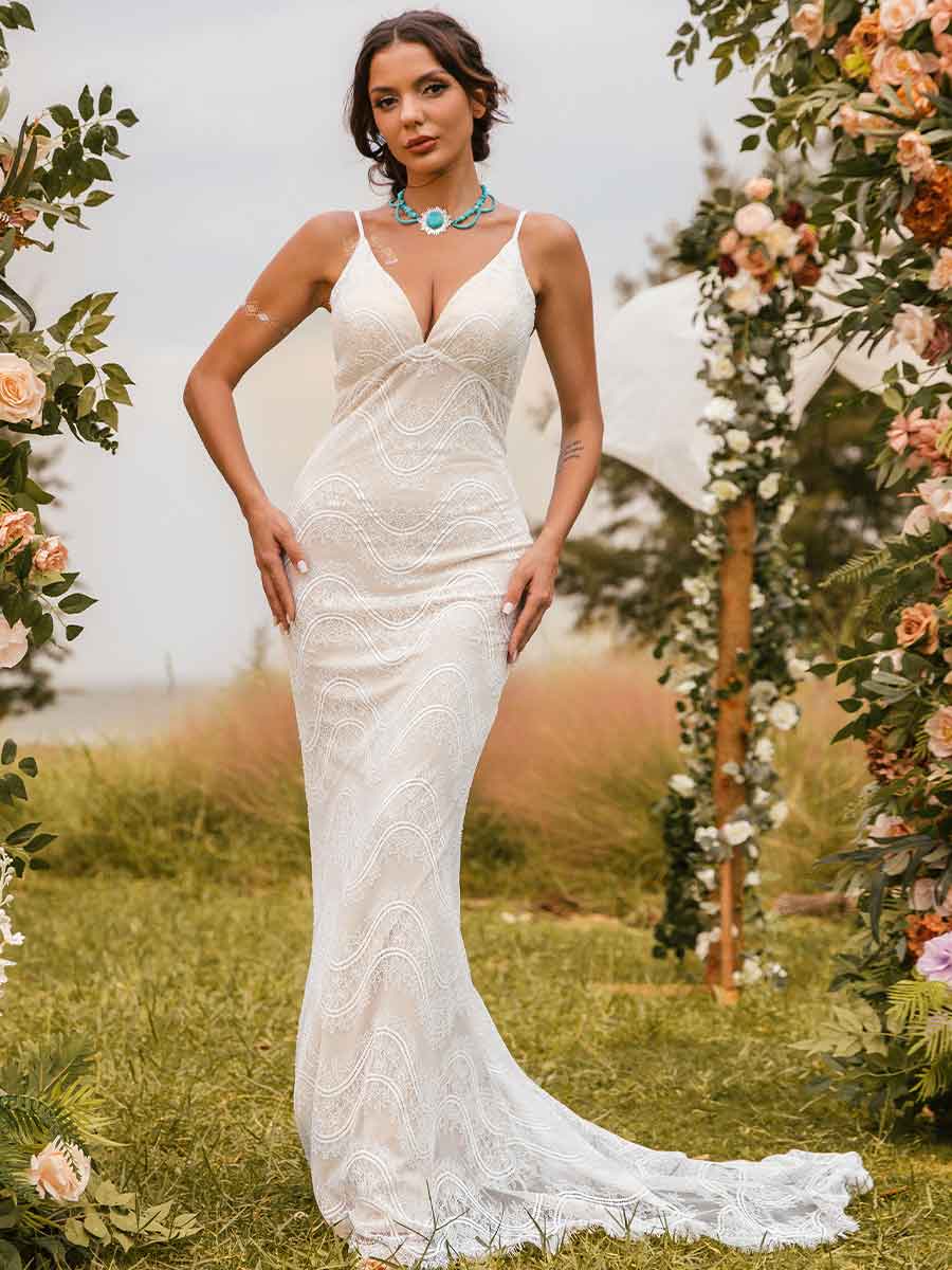 slip dress with lace overlay Romantic Hippie Removable Embroidered Tulle Overlay Wedding Gown With Slip Dress