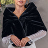 Black Wedding Faux Fur Shawl Bridal Fur Stole Wrap Winter Shrug
