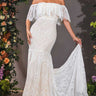 Country Lace Mermaid Wedding Dress, Flutter Sleeve Fit And Flare