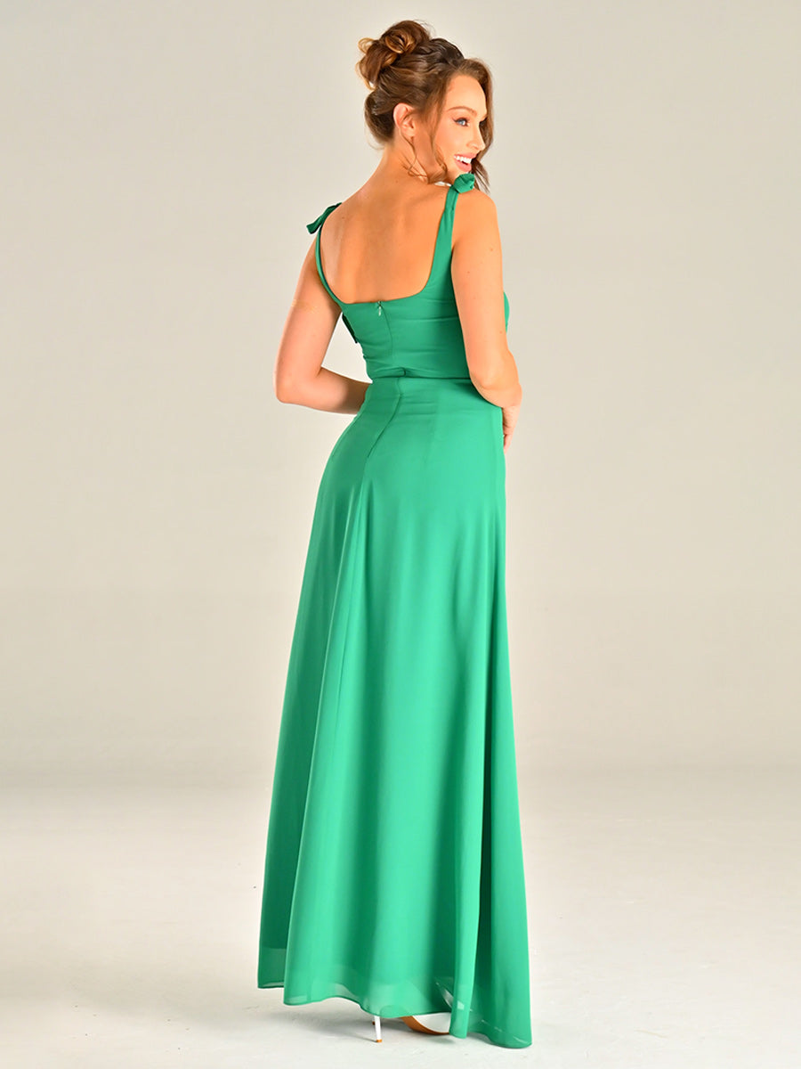 emerald green chiffon dress Emerald Green Chiffon Bridesmaid Dresses Sleeveless Slip