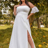 Chic Plus-Size Wedding Dress Simple A-Line and Flutter Sleeve