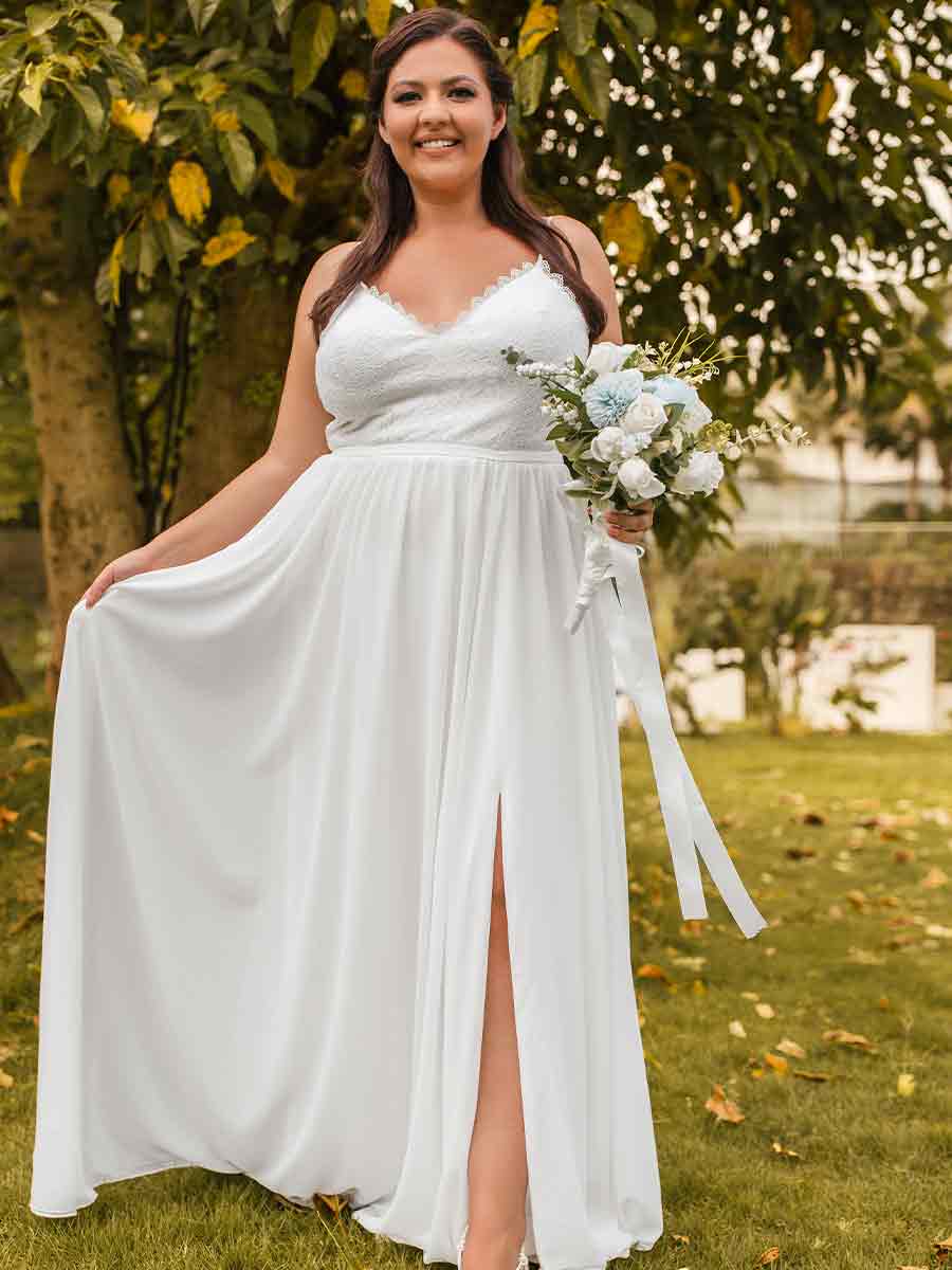 white beach wedding dress plus size Plus size beach wedding dress Berta