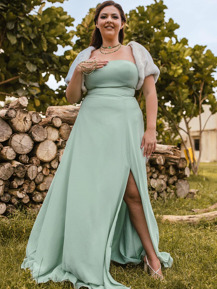 2025 Plus Size Sage Green Bridesmaid Dresses Chiffon Puffed Sleeves Sage Green / 20 2025 Plus Size Sage Green Bridesmaid Dresses Chiffon Puffed Sleeves Sage Green / 20
