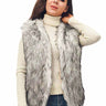 White Faux Fur Vest Short Sleeveless Coat Jacket Winter Warm