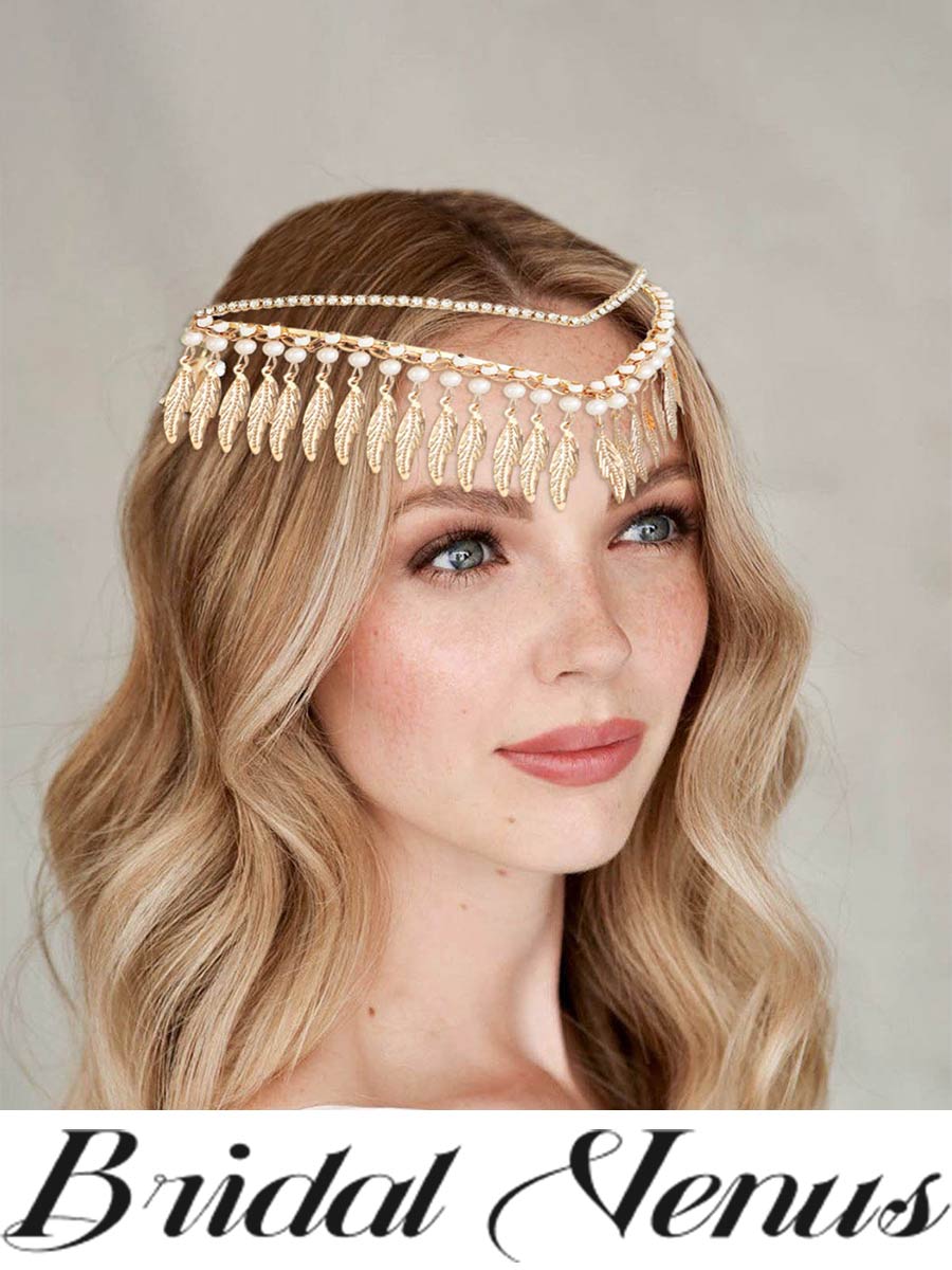 Gold Leaf Crown and Tiara Leave Crown Goddess Headpiece Boho Bridal Headband